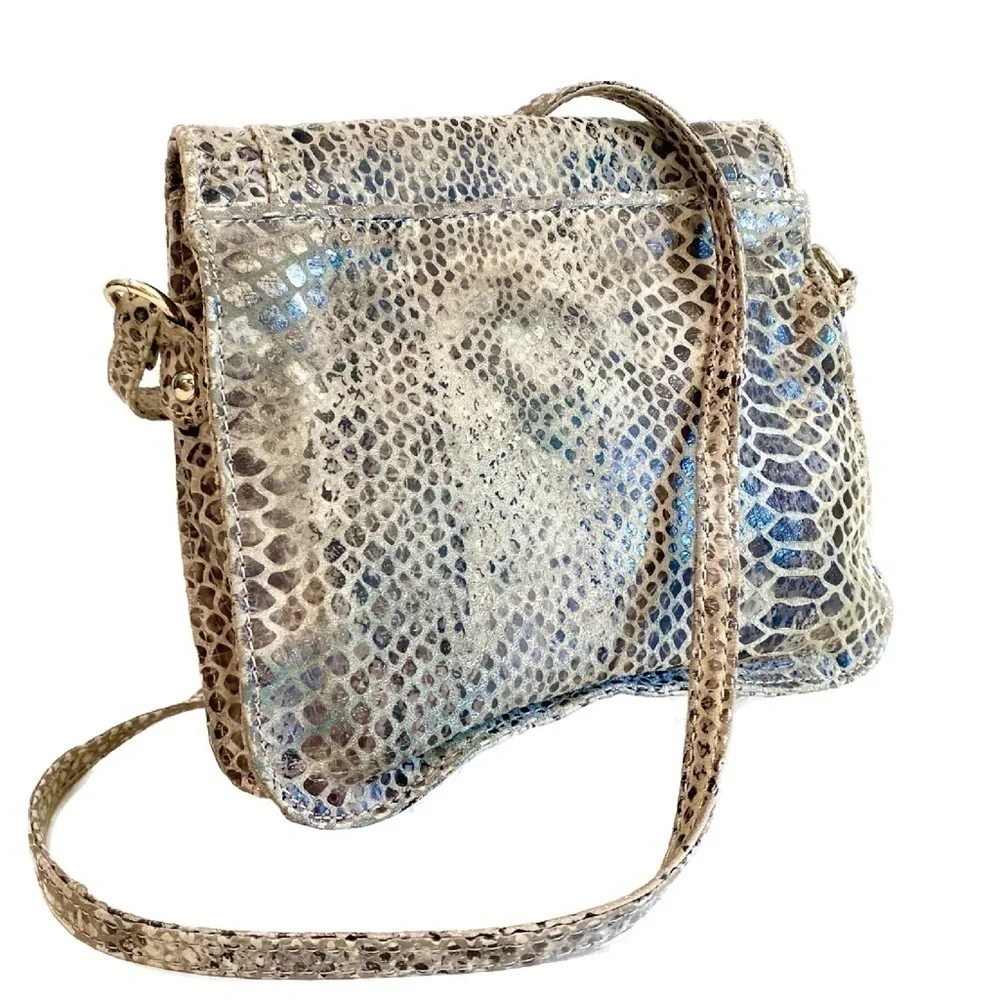 Elliott Lucca Vintage Python Snakeskin Rojo Flap Crossbody